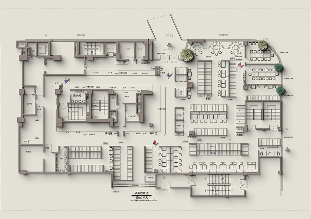 正在規劃的自助餐廳平面圖 正在規劃的自助餐廳平面圖