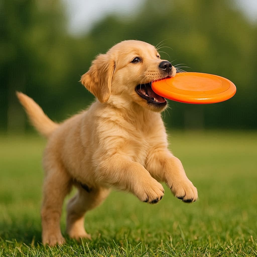 小金毛在玩飛盤 小金毛在玩飛盤