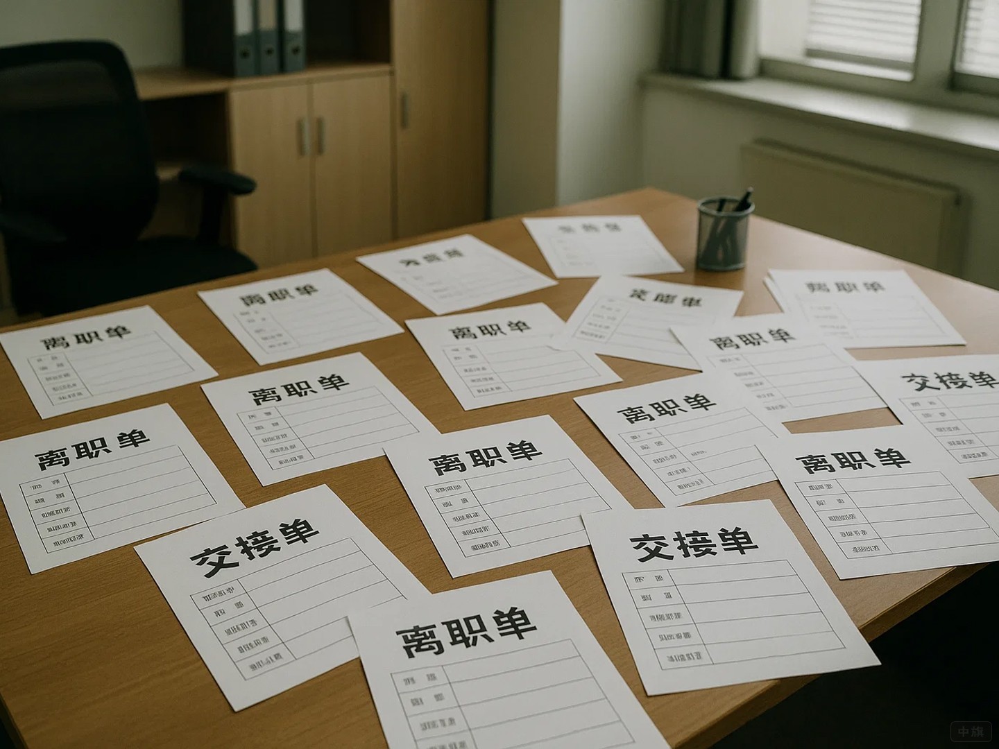 公司員工準備交接離職單和交接單